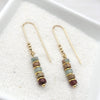 Earth Tone Beads with 14K Gold Filled Dangle Earrings